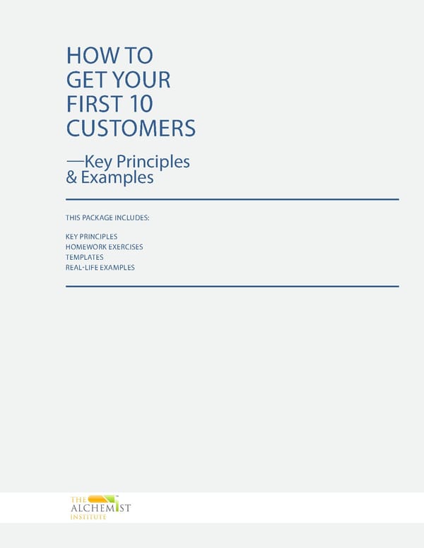 How to Get Your First 10 Customers - Page 1